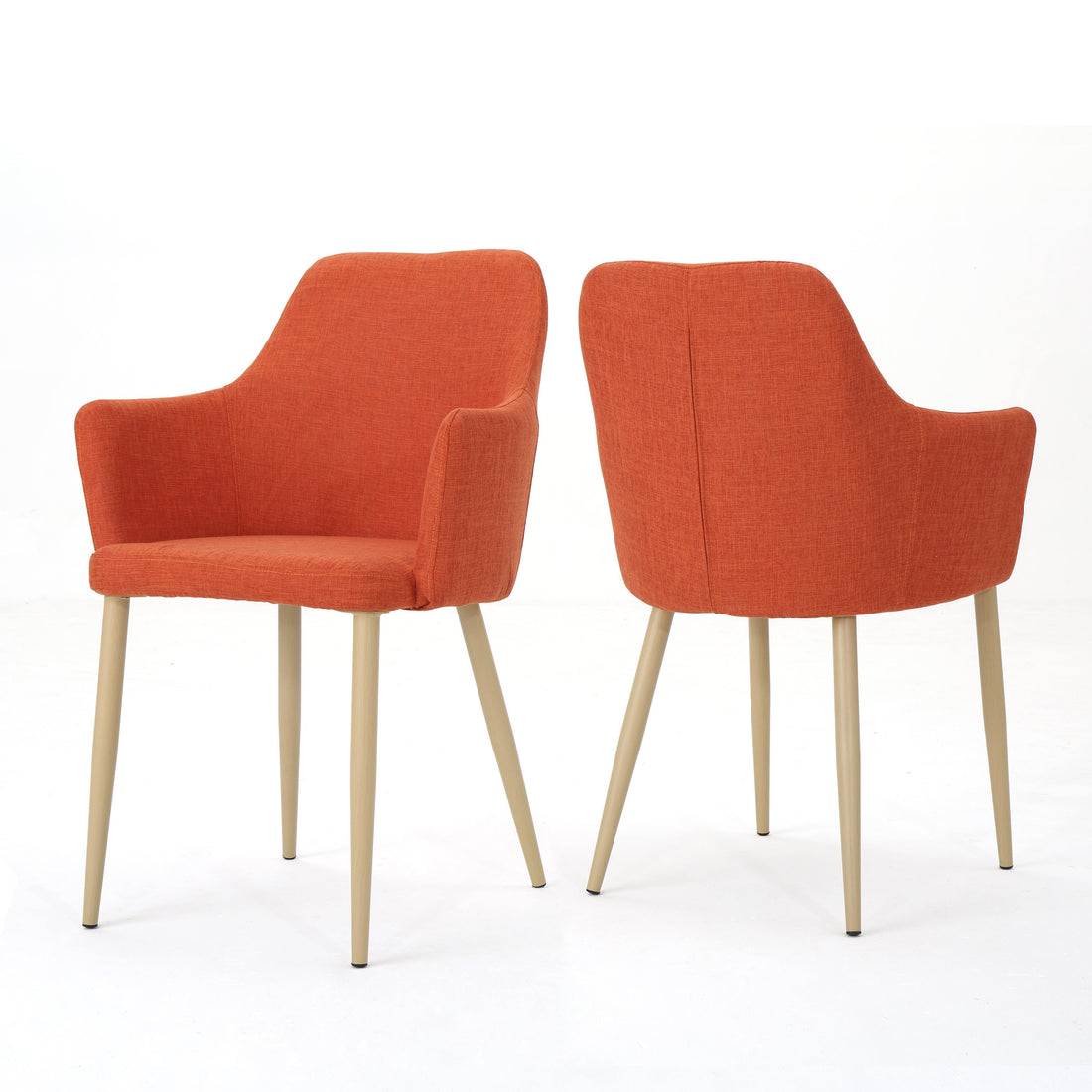 Dining Chair Orange Fabric