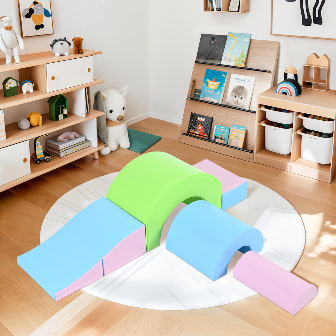 5 Piece Kids Climbing Toys For Toddlers, Foam Climbing Blocks For Babies, Kids Crawling And Climbing Indoor Active Play Structure Colorful Under 50 Lbs Cute Foam 1 To 2 Years Pu Indoor