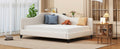 Full Size L Shaped Linen Daybed, With Solid Wood Legs, Beige Old Sku: Sf000146Aaa Full Beige Linen Mdf