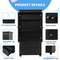 Tall Storage Cabinet With Three Drawers For Bathroom Office, Black Black Mdf