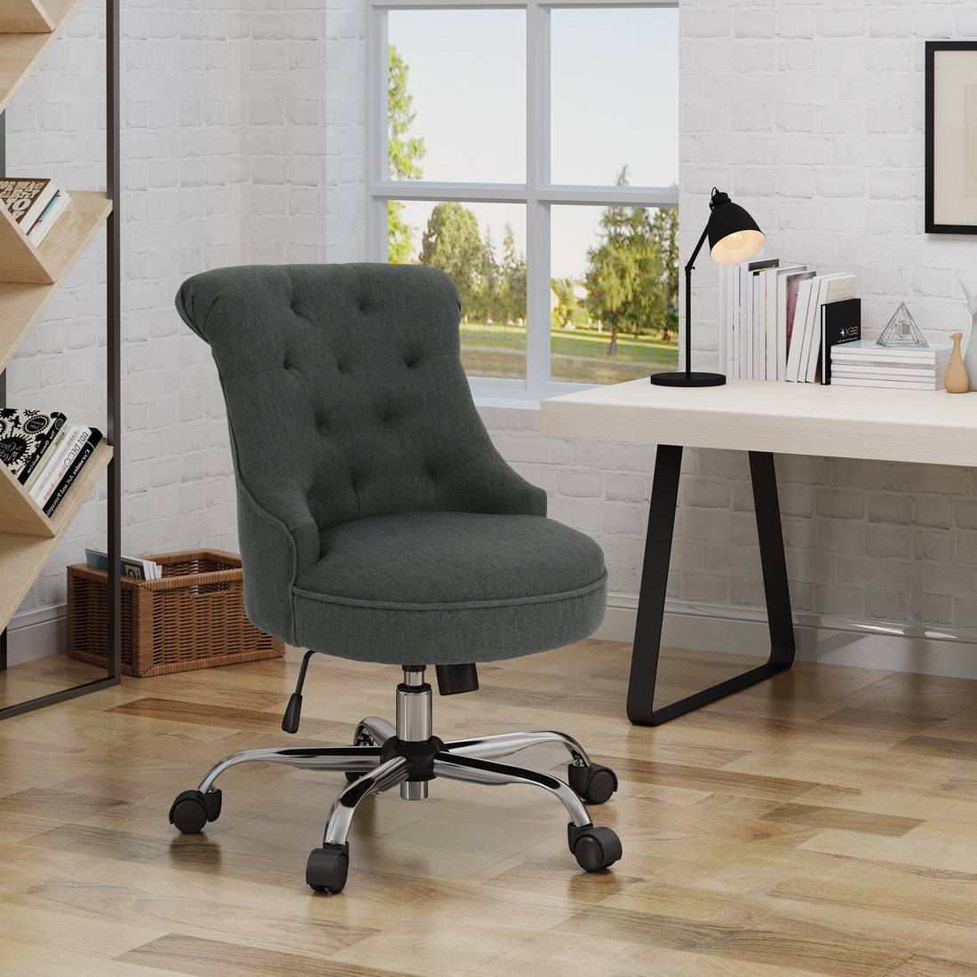 Office Chair Dark Gray Fabric