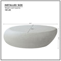 43.31''Fiberglass Elliptical Coffee Table For Living Room Vintage Table,Matte Rocks Table Front Of The Sofa, Irregular Center Table,No Need Assembly Beige Fiberglass