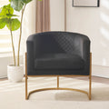 Upholstered Velvet Chair Gold Metal Bracket, Medieval Living Room Office Tea Room Lounge Chair With Curved Backrest Black Modern Foam Velvet