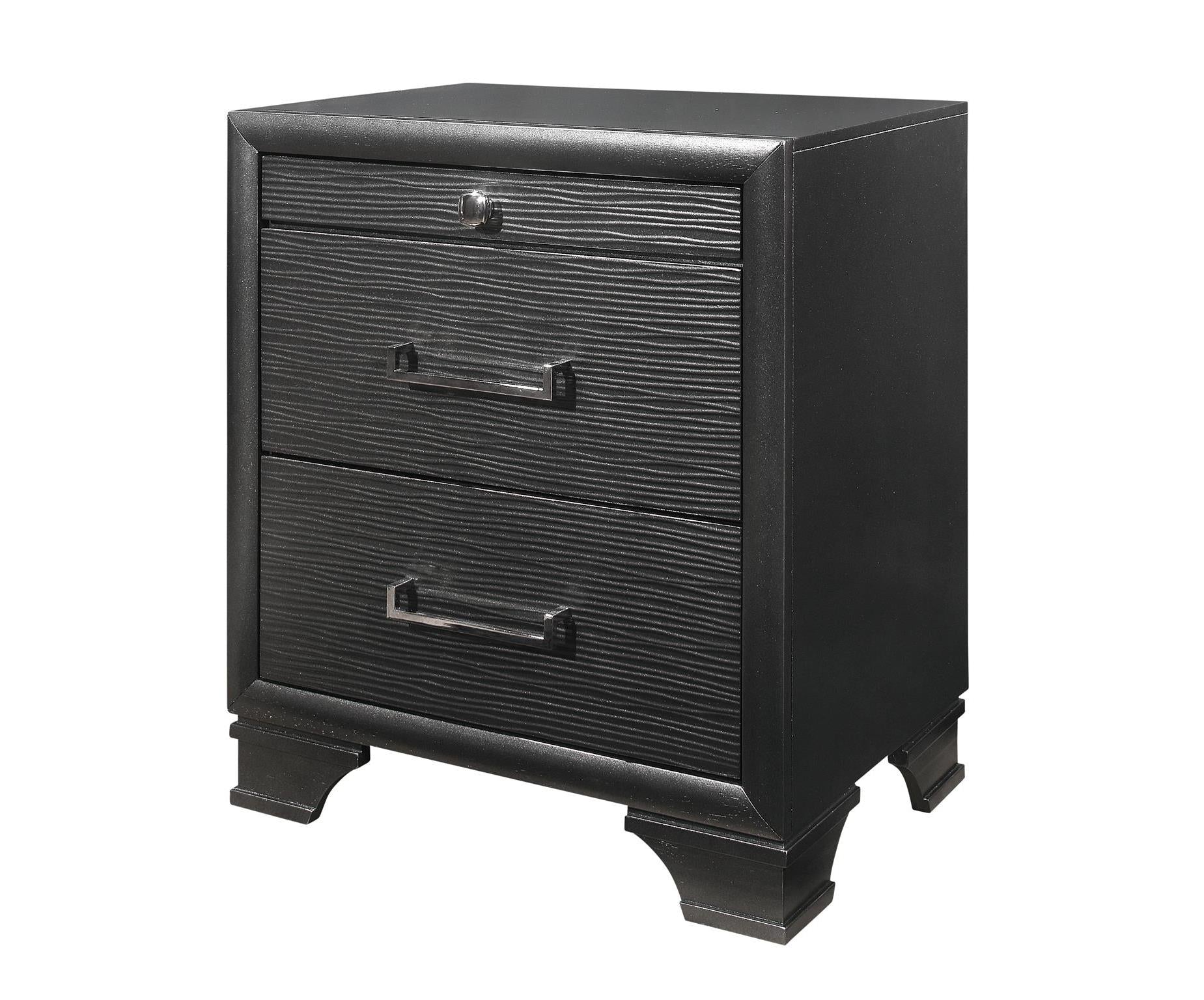 Civic Grey Nightstand Gray Solid Wood Mdf