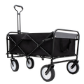 Collapsible Foldable Wagon Cart With Strapping System Beach Wagon Utility Cart Utility Wagon Grocery Cart For For Camping Shopping Sports Gardeing Fishing Supports 360Lbs All Terrain Wheels Black