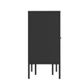 Metal Sideboard Cabinet With 4 Glass Door, Steel Locker Sideboard Buffet Cabinet, Sideboard Buffet Cabinet With 4 Doors, Kitchen Storage Cabinet, Coffee Bar Cabinet For Kitchen, Living Room, Black