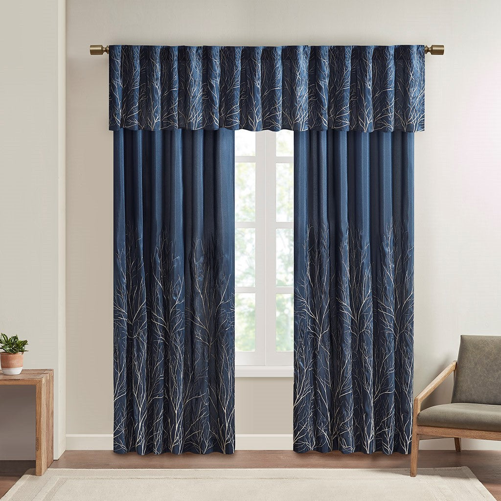 Curtain Panel Only 1 Pc Panel White Blue Polyester