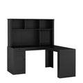 L Shaped Desk With Charger,Computer Desk With Drawers,Bookshelf & Hutch,Modern Corner Desk,Home Office Desk,L Shaped Study Table Writing Desk,Corner Gaming Computer Desk With Storage Black Mdf