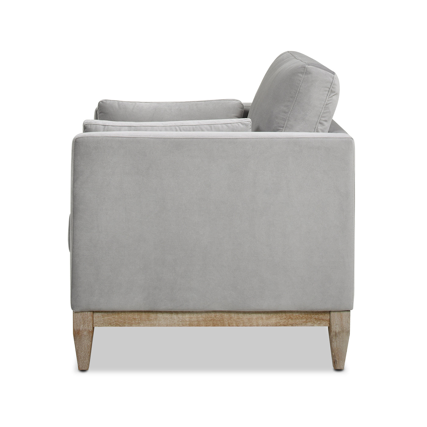 Knox 36" Modern Farmhouse Arm Chair, Opal Grey Velvet Gray Foam Velvet