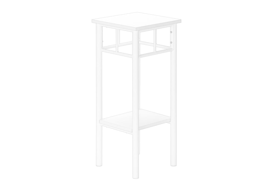 Accent Table, Side, End, Plant Stand, Square, Living Room, Bedroom, White Laminate, White, Contemporary, Modern White Mdf