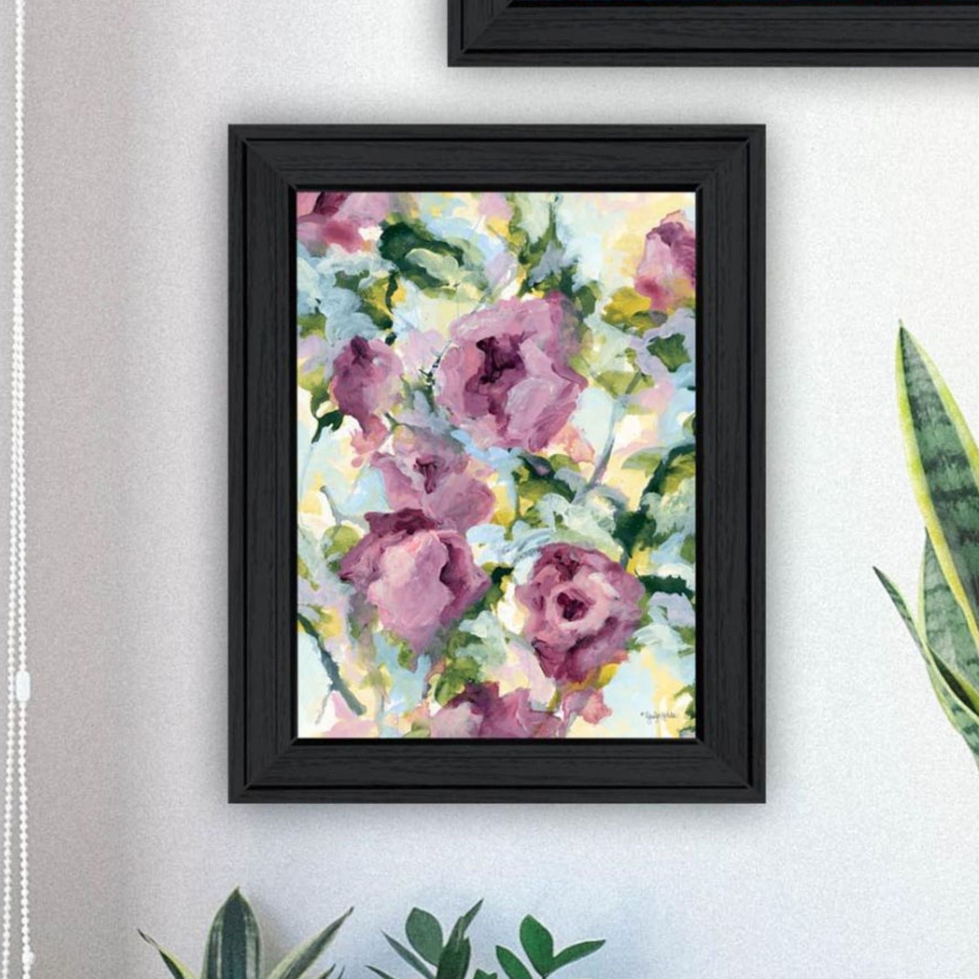 Abstract Florals To Wish You Good Luck, Success, Longevity Should Keep You Smiling Framed Wall Art For Living Room, Wall Art Print For Home Decor, Bedroom Wall Art By Jennifer Holden Multicolor Wood Paper