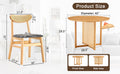 Table And Chair Set, Ancient Style Solid Wood Dining Table, Imitation Rattan Table Legs, Beautiful Simple Solid Wood Dining Chair, Perfect For Dinner, Meetings, Home And Office Decoration Wood Rubber Wood