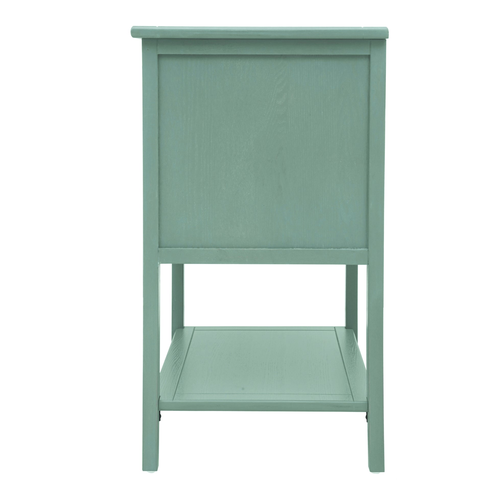 2 Drawer Side Table, American Style, End Table, Suitable For Bedroom, Living Room, Study Light Green Mdf