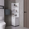 Klay 2 Door 4 Shelf Tall Storage Cabinet White White Mdf