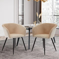 Ts Stripe Dinding Chair Creamy White Velvet