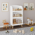 Kids Bookshelf, 3 Tier Bookcase, Book Organizer, Toy Storage Cabinet Organizer, White White Primary Living Space Mdf