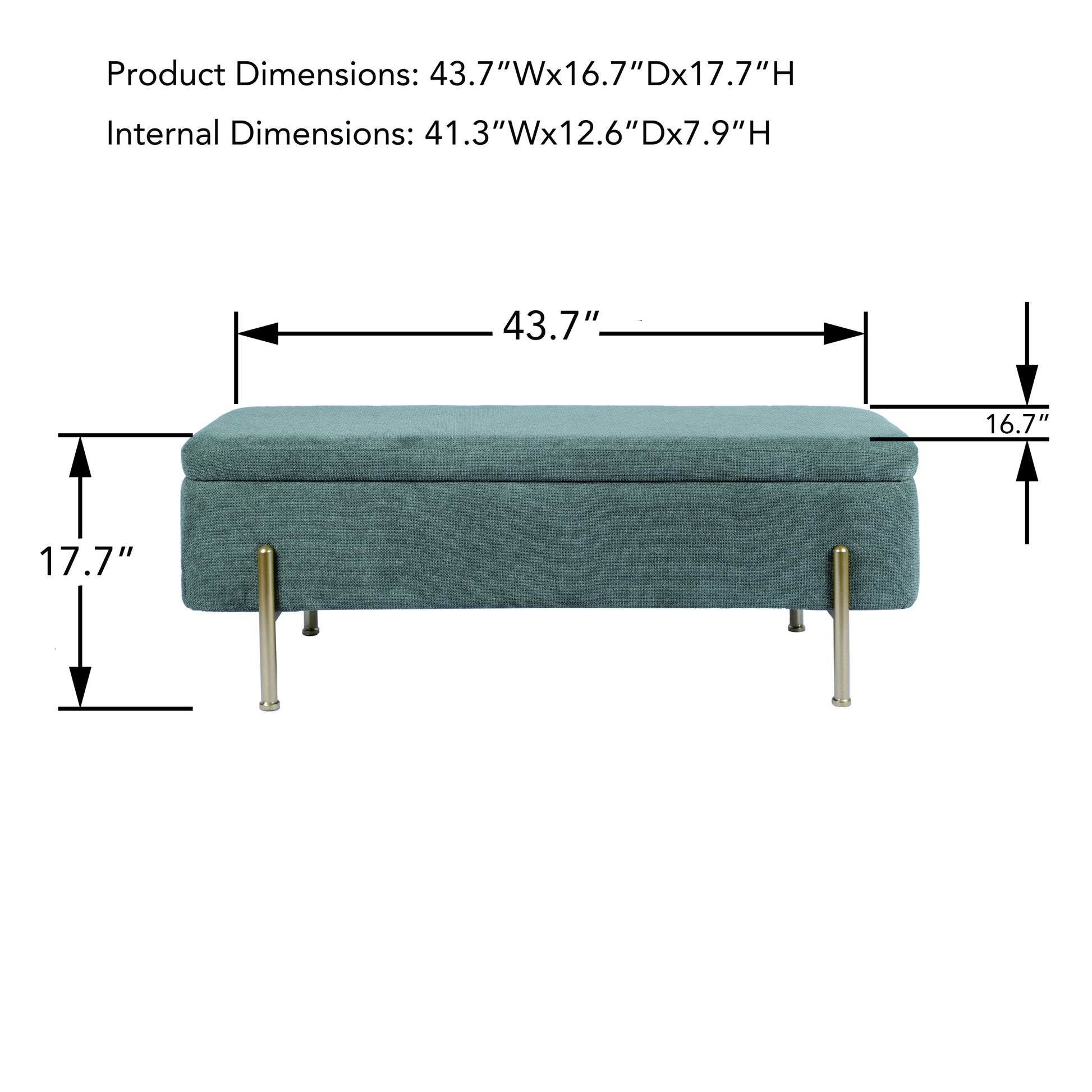 Upholstered Storage Bench Rectangular Ottoman Entryway Bench Storage Chest With Padded Seat Bed End Stool For Hallway Living Room Bedroom, Green Chenille Fabric Green Chenille Green Chenille