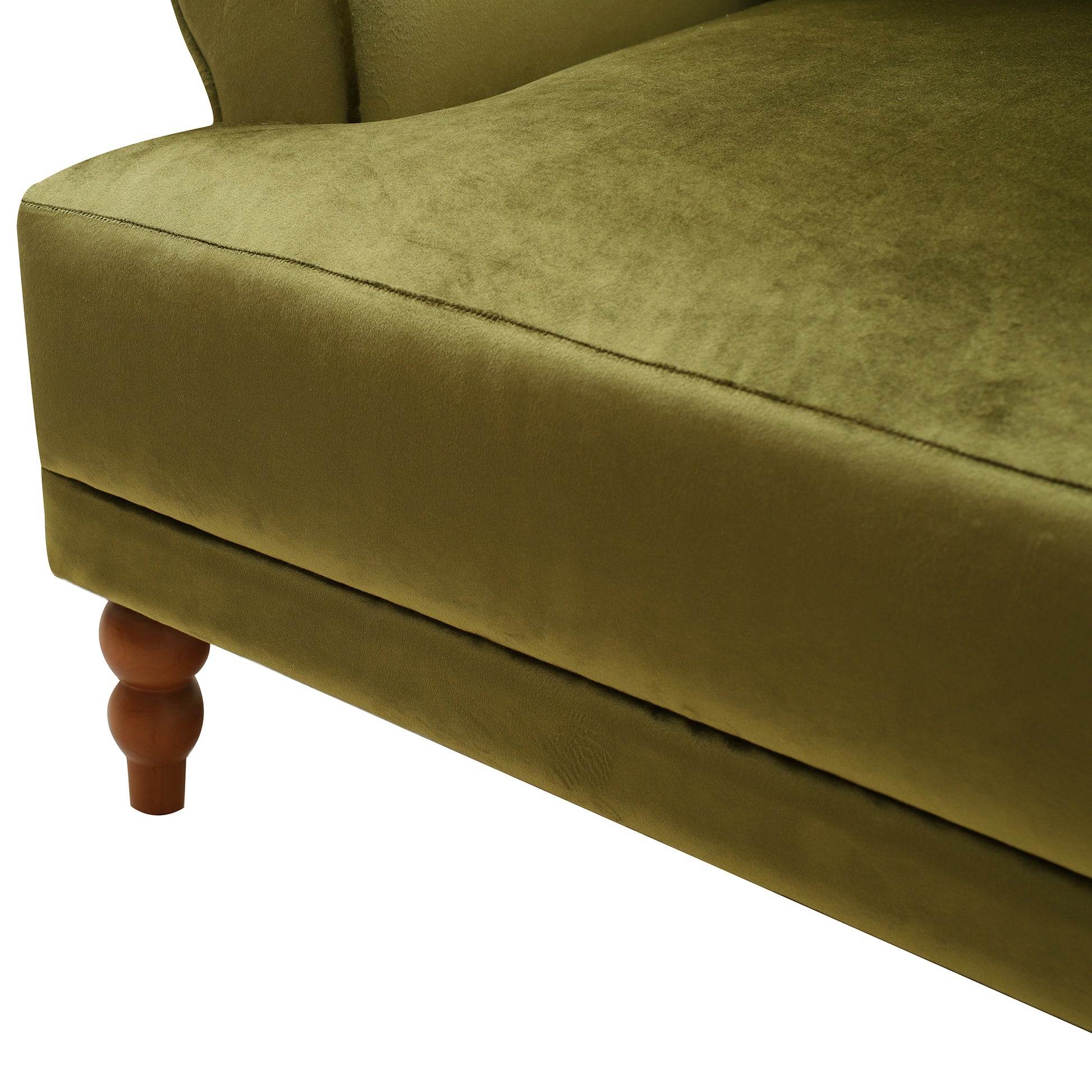Mirod Elegant Circular Armrests, Ergonomic Lumbar Support, Vintage Roman Column Legs, Luxurious Large Size, Enhances Living Room Aesthetics, For Living Room,Bedroom And Study Green Velvet
