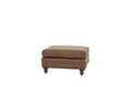 1Pc Cocktail Ottoman Dark Coffee Tufted Wooden Legs Living Room Furniture Dark Coffee Faux Leather Wood Primary Living Space Solid Contemporary,Luxury,Traditional Rubberwood Rectangle Nailhead Trim