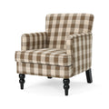 Harrison Tufted Club Chair Brown Fabric