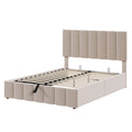 Full Size Upholstered Platform Bed With A Hydraulic Storage System Beige Old Sku: Lp000111Aaa Beige Upholstered