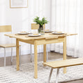 Homcom Folding Dining Table With Pine Wood Frame, Drop Leaf Tables For Small Spaces, Foldable Kitchen Table For Dining Room, Natural Natural Wood Wood