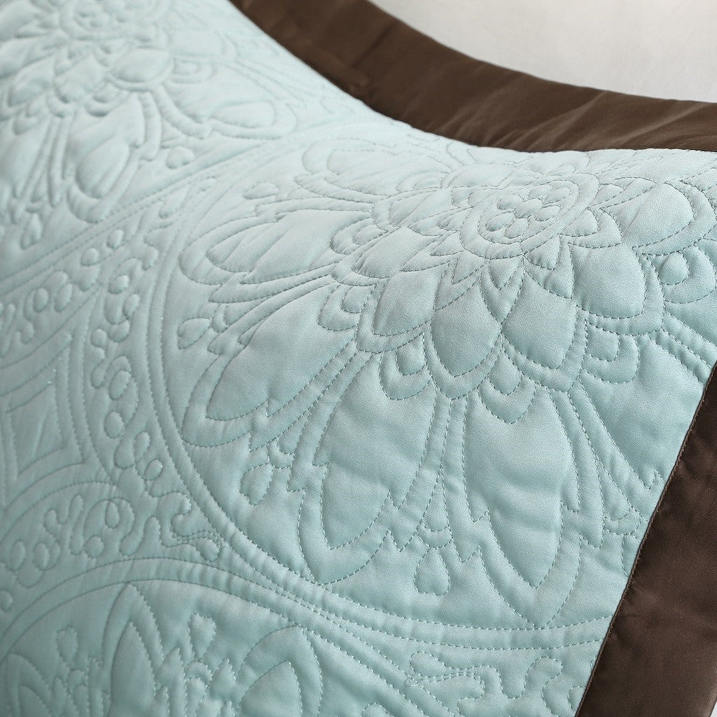 9 Piece Charmeuse Comforter Set Blue King King Blue Polyester