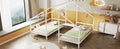 Metal Double Twin Size Triangular House Beds With Built In Table, White Box Spring Not Required Twin White Metal Metal