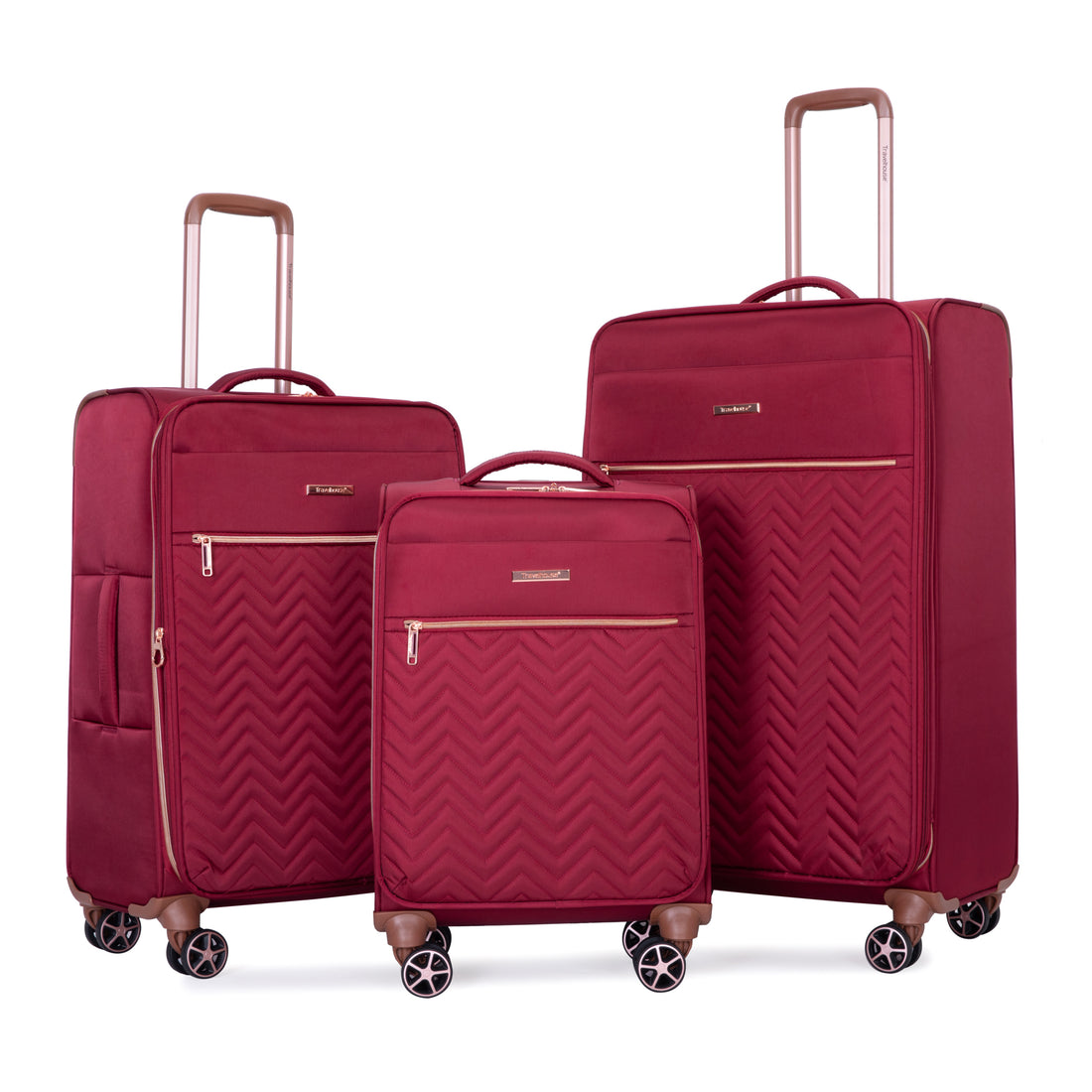 4 Piece Set 16 20 24 28 ,Softshell Suitcase Spinner Wheels Terylene Luggage Sets Carry On Suitcase Luggage Lightweight Durable Suitcasewine Red Wine Red Polyester