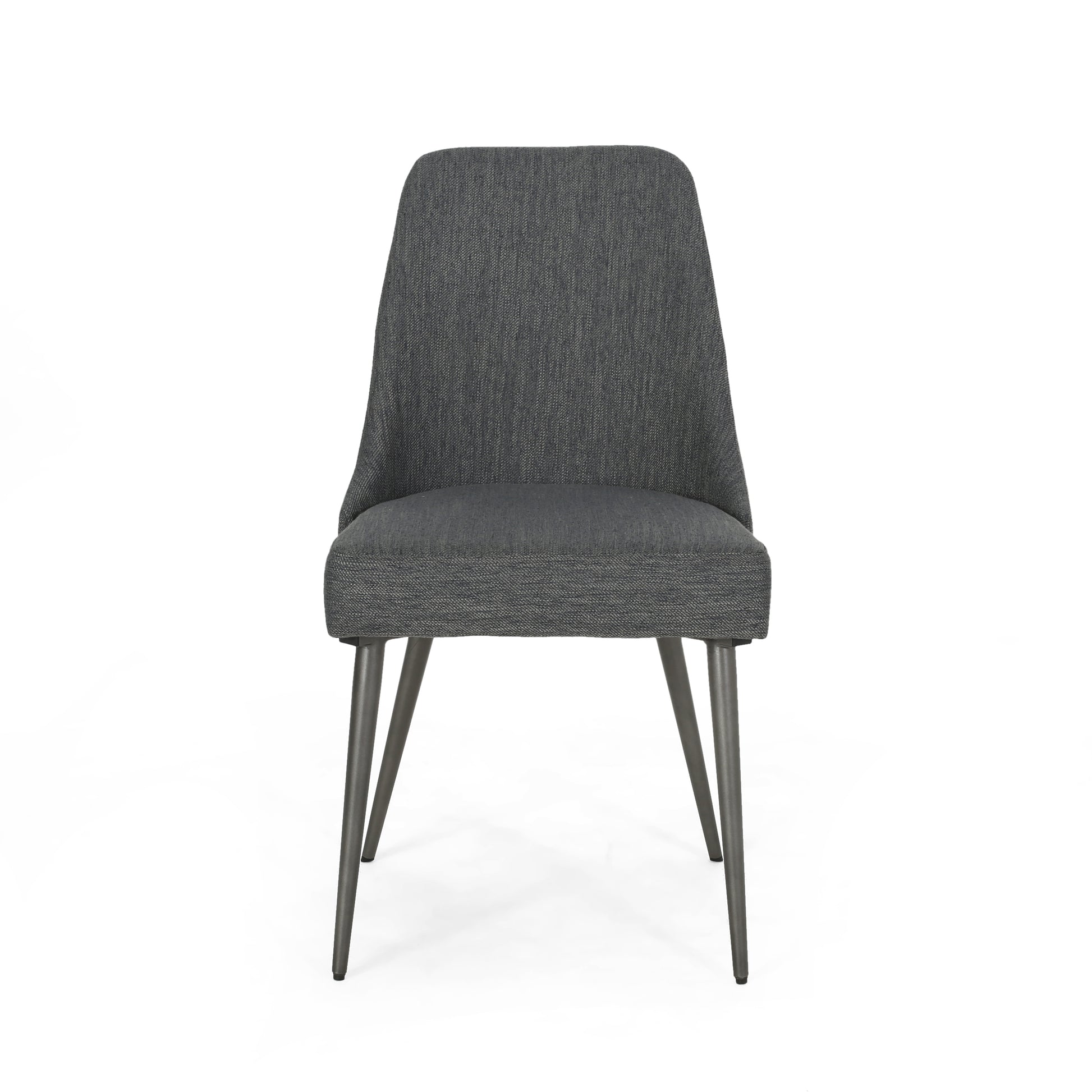 Dining Chair Set Of 2 Charcoal Fabric