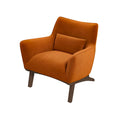 Brayden Mid Century Modern Burnt Orange Velvet Armchair Burnt Orange Brown Velvet Wood Solid Wood,Velvet