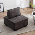 Coolmore Modern Upholstered Chair Leisure Sofa Lazy Sofa Plastic Legs And Pillow Removable Armless Accent Chair For Living Room,Bedroom,Office Grey Linen Grey Foam Linen