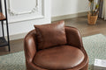 Swivel Chair, 360 Swivel Accent Chair, Barrel Chair For Living Room Bedroom Brown Fabric