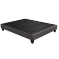 Contemporary 14 In. Platform Mattress Foundation, Queen Size Upholstered Bed Frame Base, Dark Gray Box Spring Not Required Queen Dark Gray Wood Contemporary Bed Frame Polyester Polyester Plywood