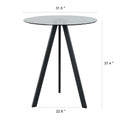 Modern Kitchen Glass Dining Table Round Tempered Glass Grey 31.5