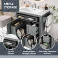 30'' Bathroom Vanity With Top Sink, Modern Bathroom Storage Cabinet With 2 Drawers And A Tip Out Drawer, Single Sink Bathroom Vanity Same As N710S130001E Grey Bathroom Modern Solid Wood Mdf Resin