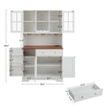 Kitchen Pantry Storage Cabinet, Modern Buffet Cabinet With Hutch, Tall Kitchen Hutch Cabinet With Microwave Stand, Food Pantry Cabinet For Dining Room, White, 39''W X 15.7''D X 68''H. White Particle Board