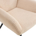 Light Luxury Single Sofa Modern Simple Living Room Balcony Leisure Sofa Chair,Beige Beige Sherpa 1 Seat
