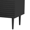 Mirod Modern Minimalist Side Cabinet With Adjustable Shelves ,Stylish Geometric Door Design,Ample Storage Space For Any Home Decor Black Mdf
