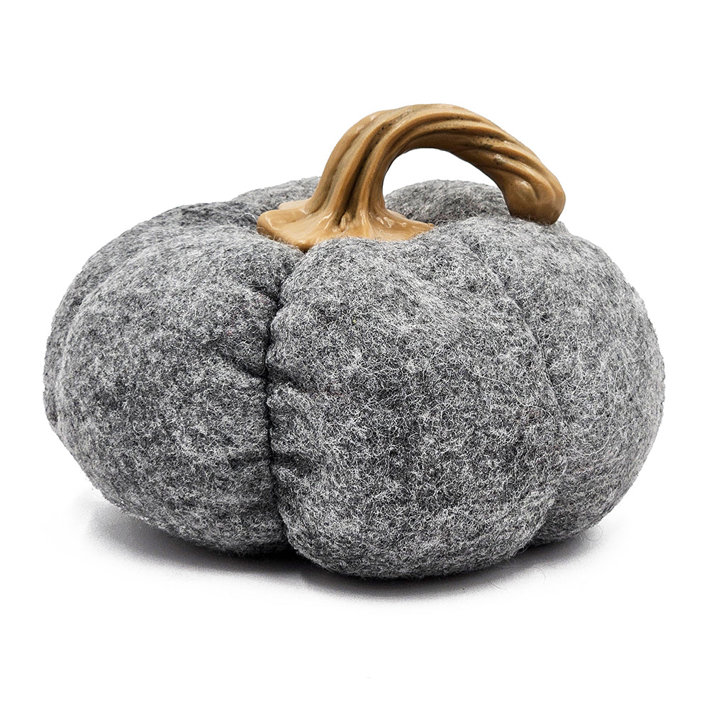 Set Of 3, 8.3X8.3X5.5" Gray Pumpkin, Pumpkin Ornament Decor For Holiday Harvest Festival Fall Festival & Thanksgiving Gray Polyester