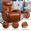 Yellow Brown Genuine Leather Swivel And Rocker Power Recliner Chair With Lumbar Support, Max Swivel Degree 270 , Heavy Duty Motion Mechanism With Usb And Type C Brown Genuine Leather Power Push Button Metal Primary Living Space Medium Firm Pillow Back