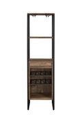 Weathered Oak And Black Wine Rack With 1 Drawer Oak Kitchen Wood Metal