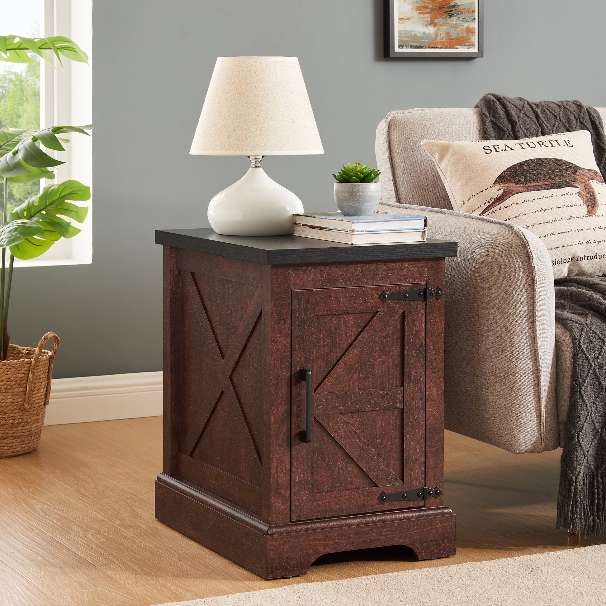Farmhouse Coffee Table & End Table Barn Design Center Table Rustic Cocktail Table With Hinged Lift Top And End Table Oak Mdf