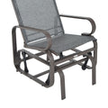 Outsunny Outdoor Glider Chair, Gliders For Outside Patio With Smooth Rocking Mechanism And Lightweight Construction For Backyard, Gray Brown Steel