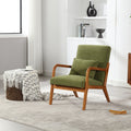 Coolmore Modern Accent Chair, Solid Wood Padding Lounge Armchairs With One Pillow For Living Room, Bedroom, Guest Room Green Green Rubberwood Foam Velvet