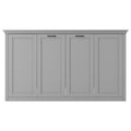 Twin Size Murphy Bed, Can Be Folded Into A Cabinet, Gray Twin Box Spring Not Required Grey Murphy Solid Wood Mdf