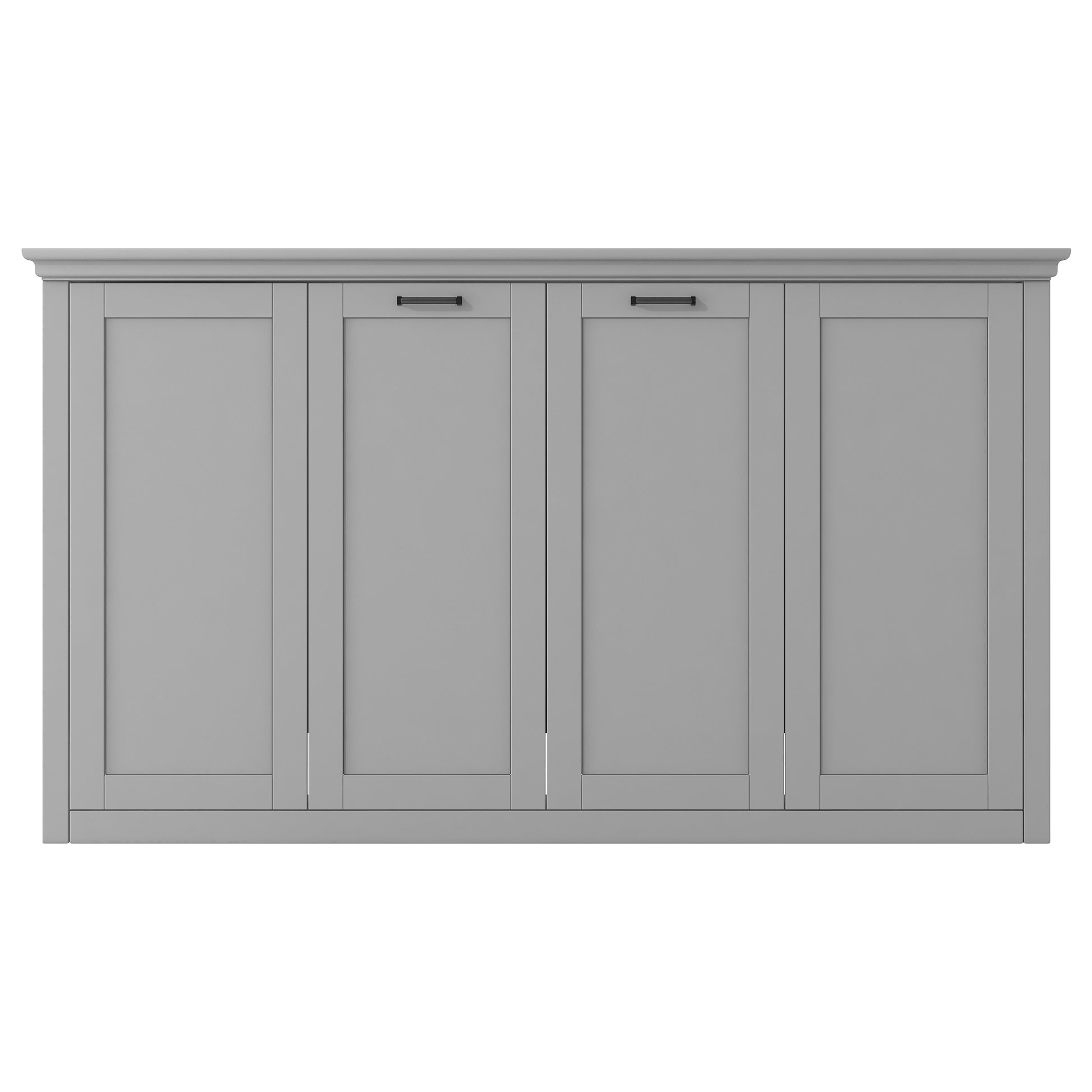 Twin Size Murphy Bed, Can Be Folded Into A Cabinet, Gray Twin Box Spring Not Required Grey Murphy Solid Wood Mdf