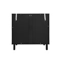 2 Door Buffet Sideboard With Adjustable Shelves ,Storage Cabinet With Natural Seaweed Decor Doors For Living Room Kitchen Entryway Freestanding Black Glam,Modern Particle Board Mdf