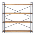 Yorktown 4 Shelf Bookcase Natural Metal & Wood