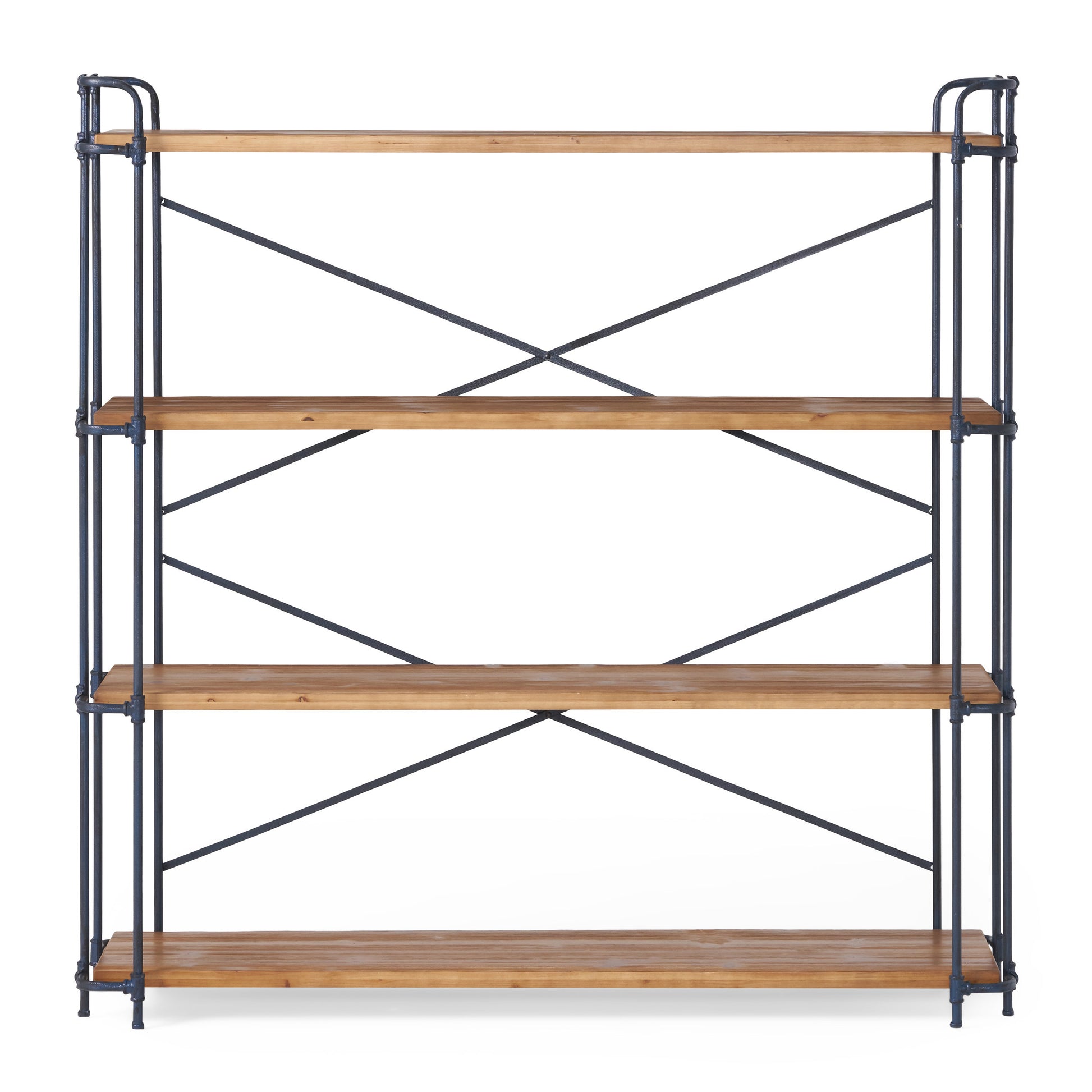 Yorktown 4 Shelf Bookcase Natural Metal & Wood